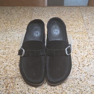 Birkenstock Buckley Black Suede Mules